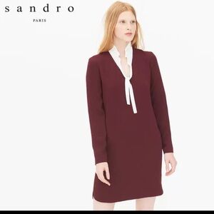 HOST PICK 🎉 SANDRO Ellen Textured Dress in Bordeaux